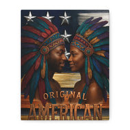Canvas Wall Art - Original American Flag in Gold, Silver, and Copper
