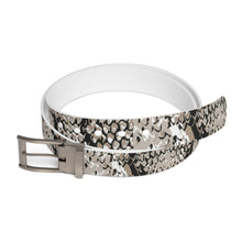 Load image into Gallery viewer, MESOAMERICAN Snakeskin print black buckle belt

