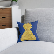 Load image into Gallery viewer, Mesoamerican Square Pillow - White Back
